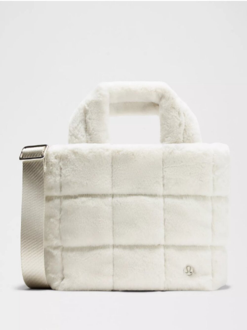 Lululemon Quilted Grid Tote Bag Mini 5 L Plush Fleece 8 in x 8 in